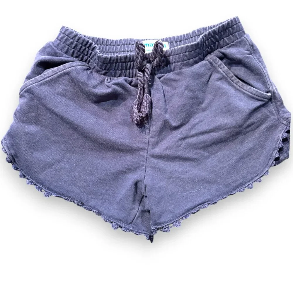 Mayoral girl's navy blue chenille elastic waist shorts‎ w pockets sz 5